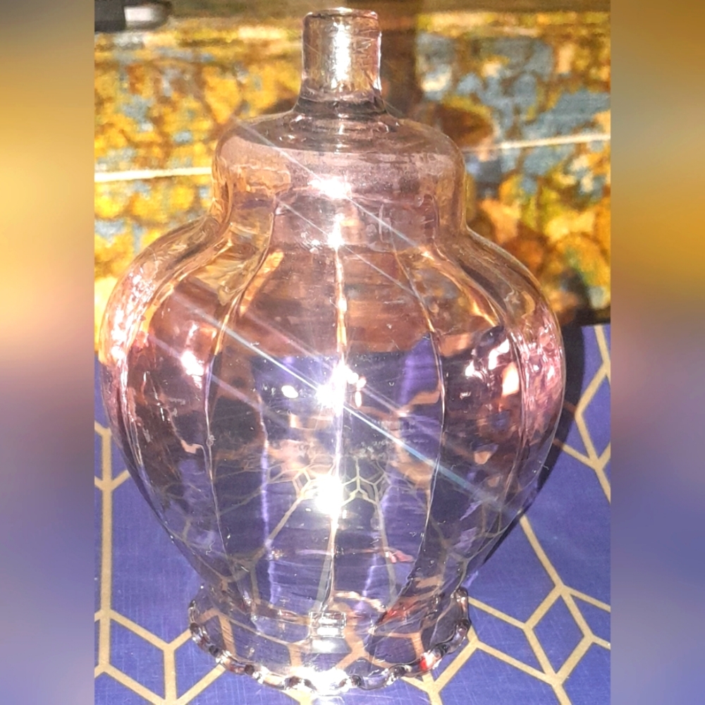 Pink glass votive candle holder